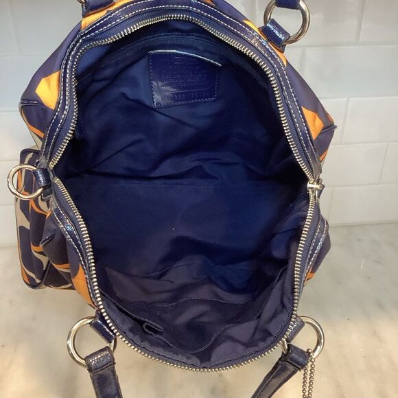 Coach Signature Nylon Linear Stripe Convertible Shoulder Bag - Picture 12 of 16